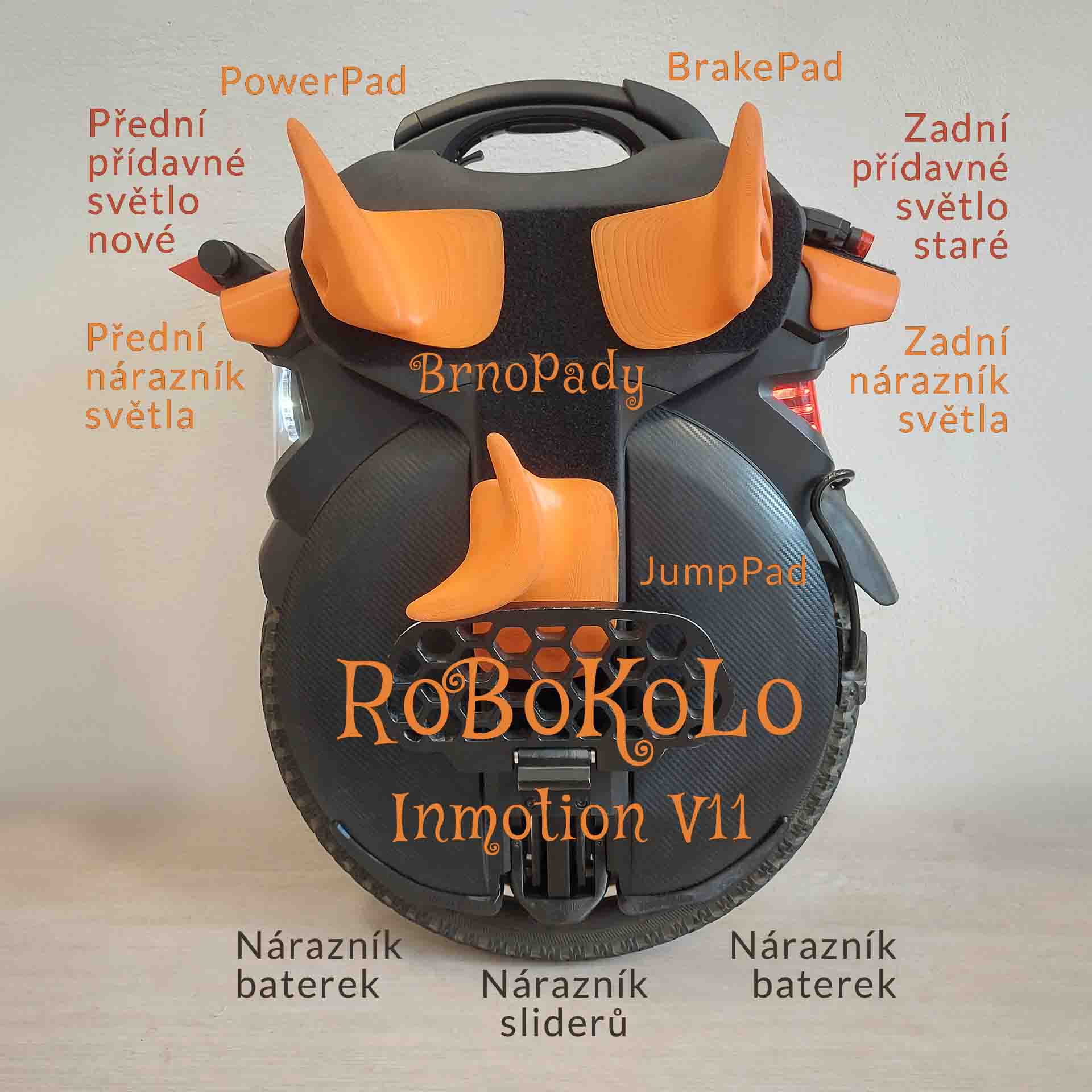 Nárazníky světla na Inmotion V11