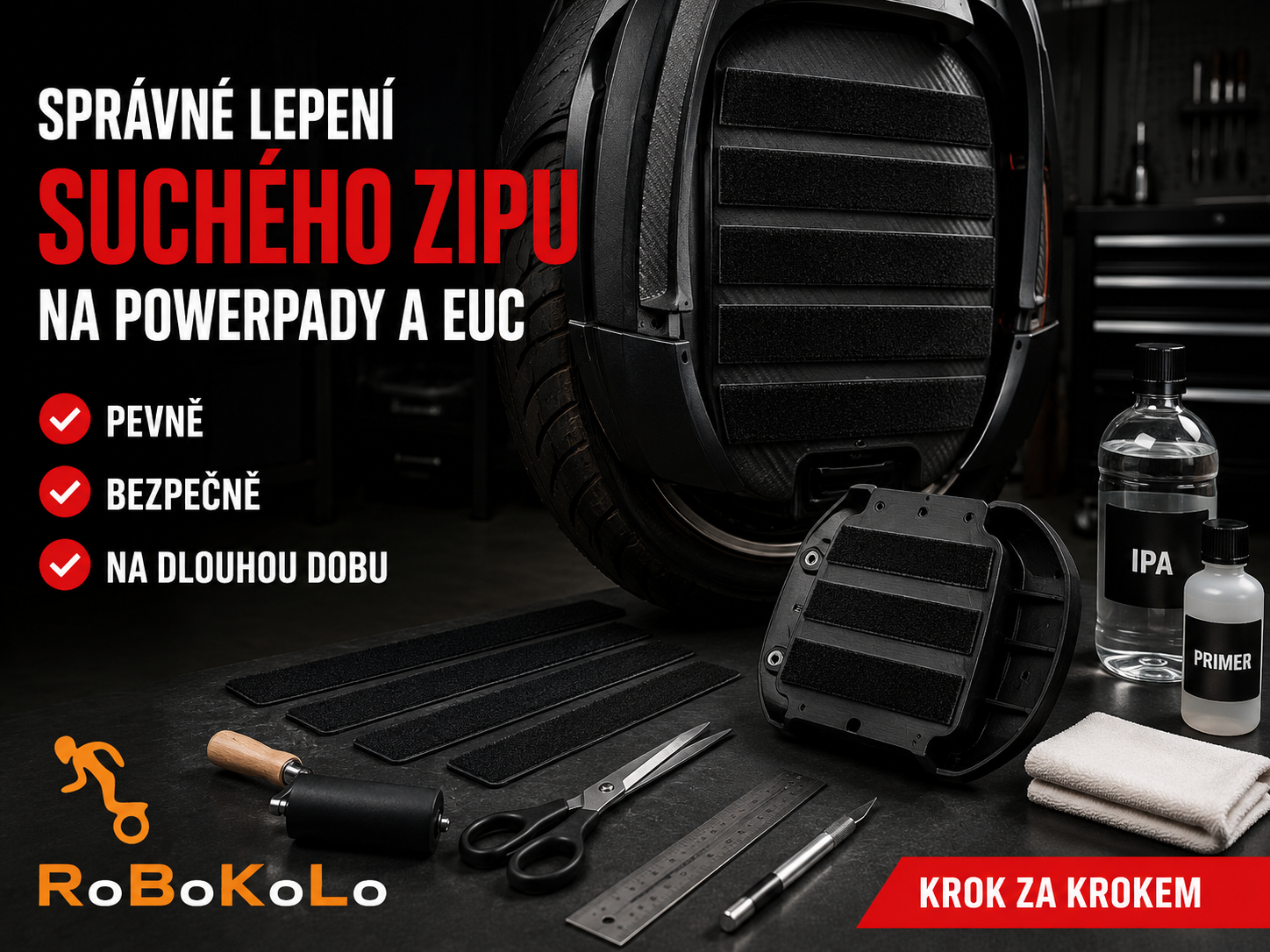 Suchý zip na jednokolku – jak ho správně nalepit